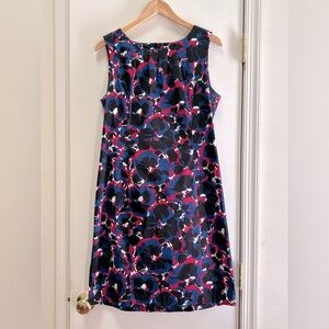 Talbots Black/Pink Floral Sheath Dress